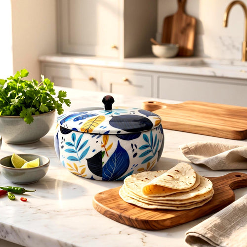 Botanical Painted Wooden Roti Box - view 2