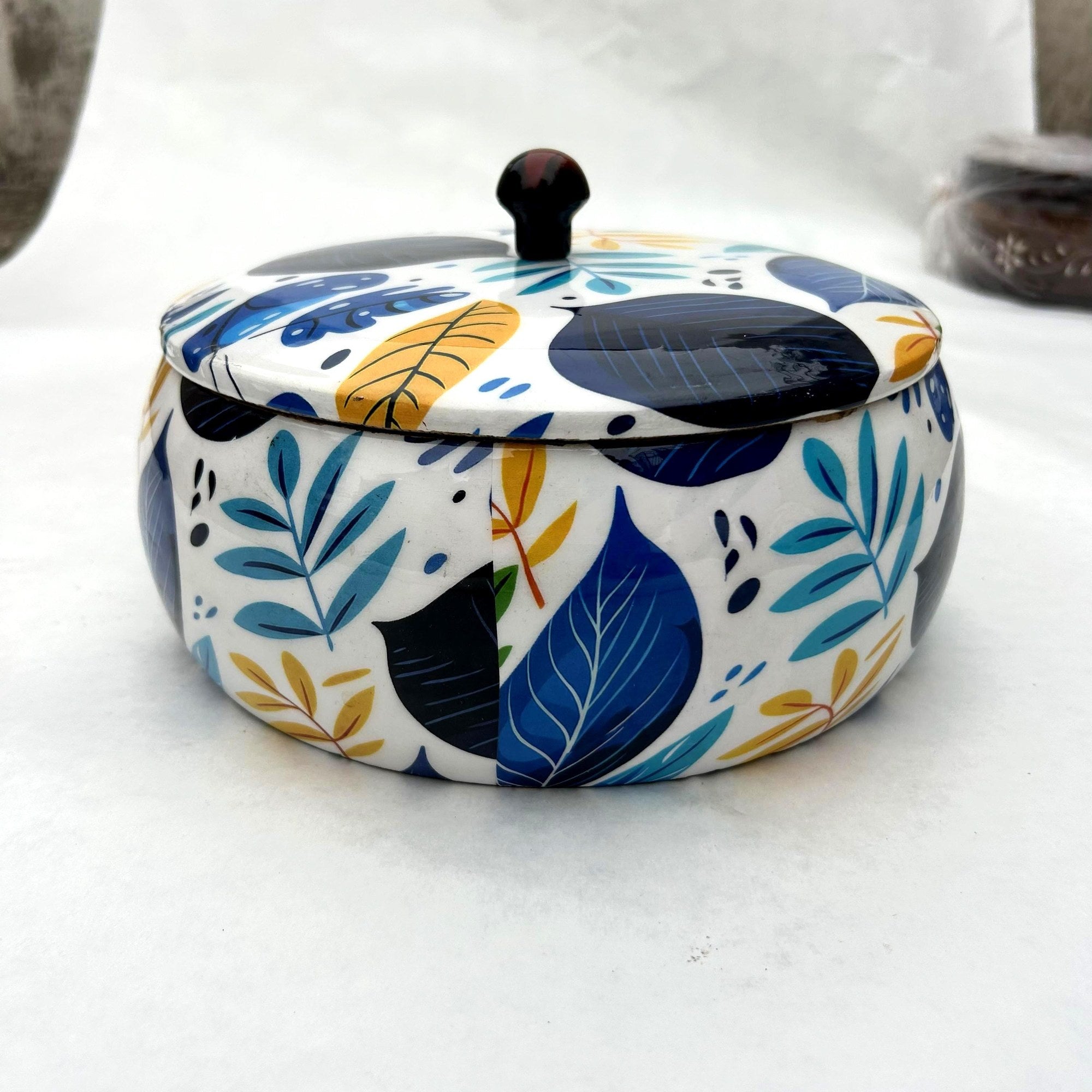 Botanical Painted Wooden Roti Box - view 5
