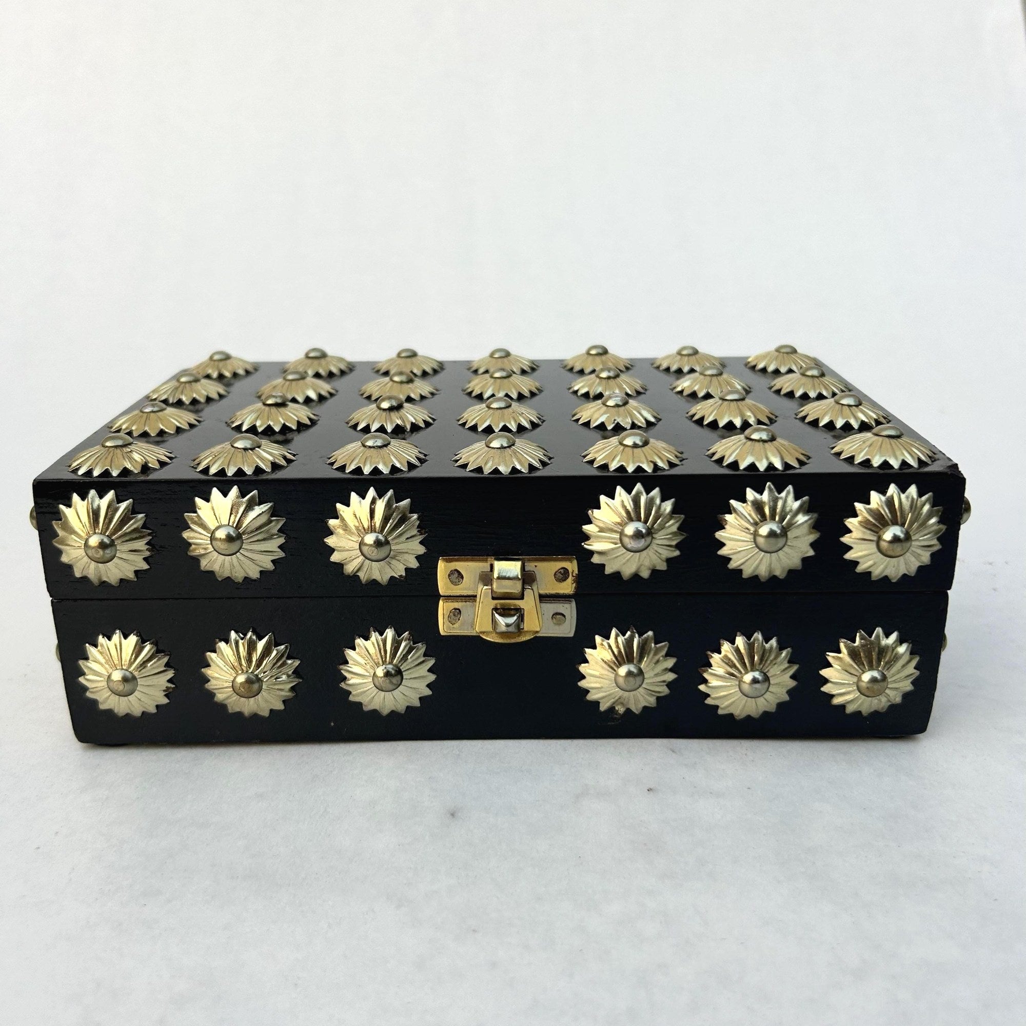 Brass Inlay Lockable Jewelry Box - view 1