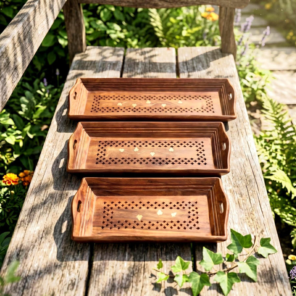 Brass Inlay Nesting Tray Set - view 1