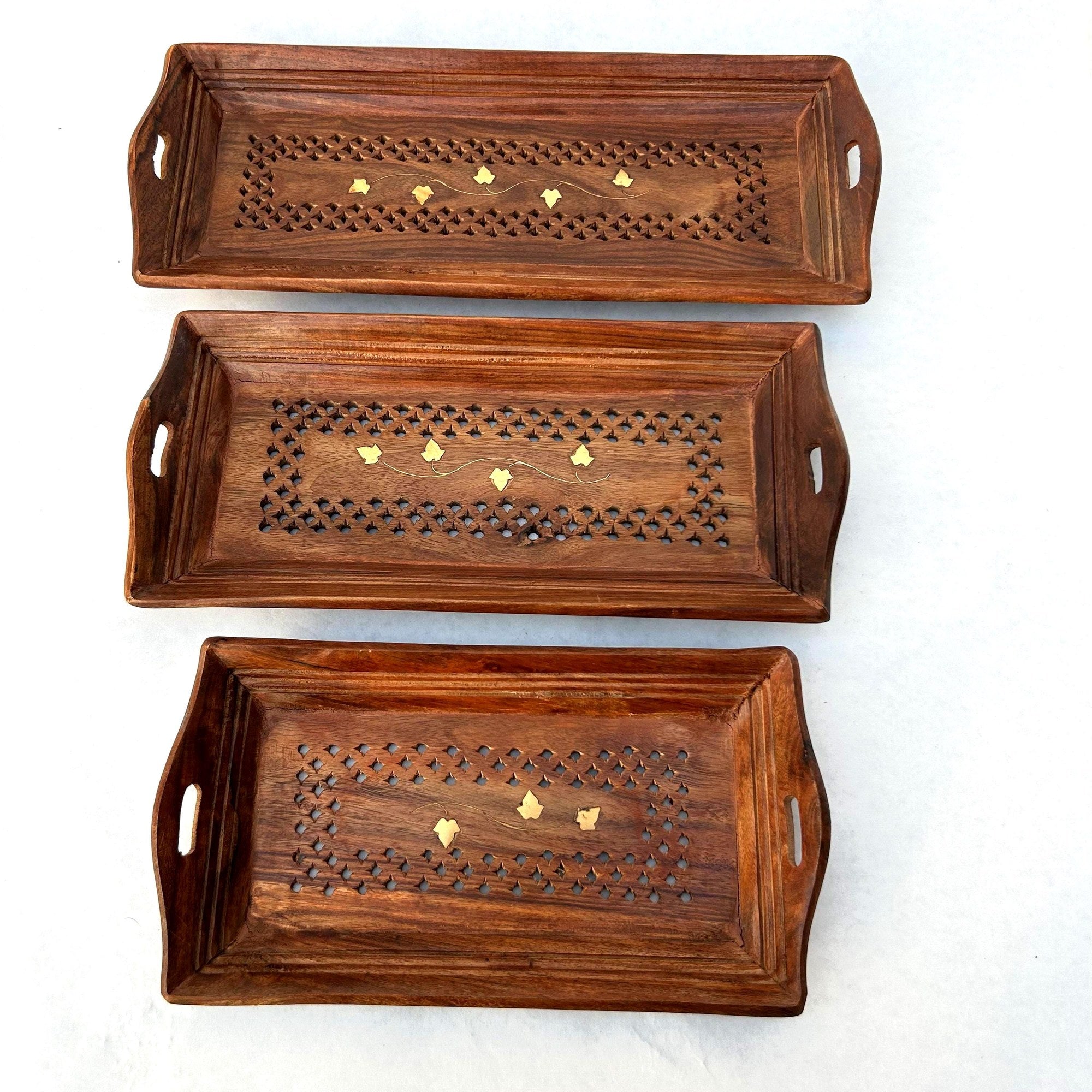 Brass Inlay Nesting Tray Set - view 2