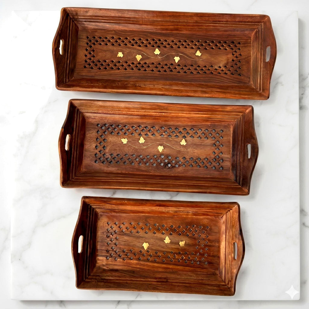 Brass Inlay Nesting Tray Set - view 3