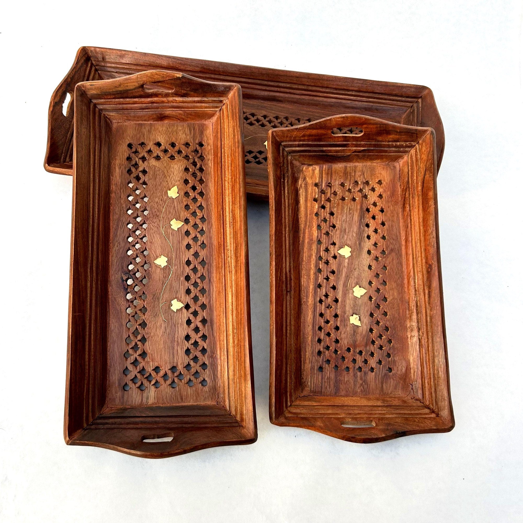 Brass Inlay Nesting Tray Set - view 5