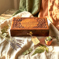 Floral Brass Inlay Jewelry Box - view 1