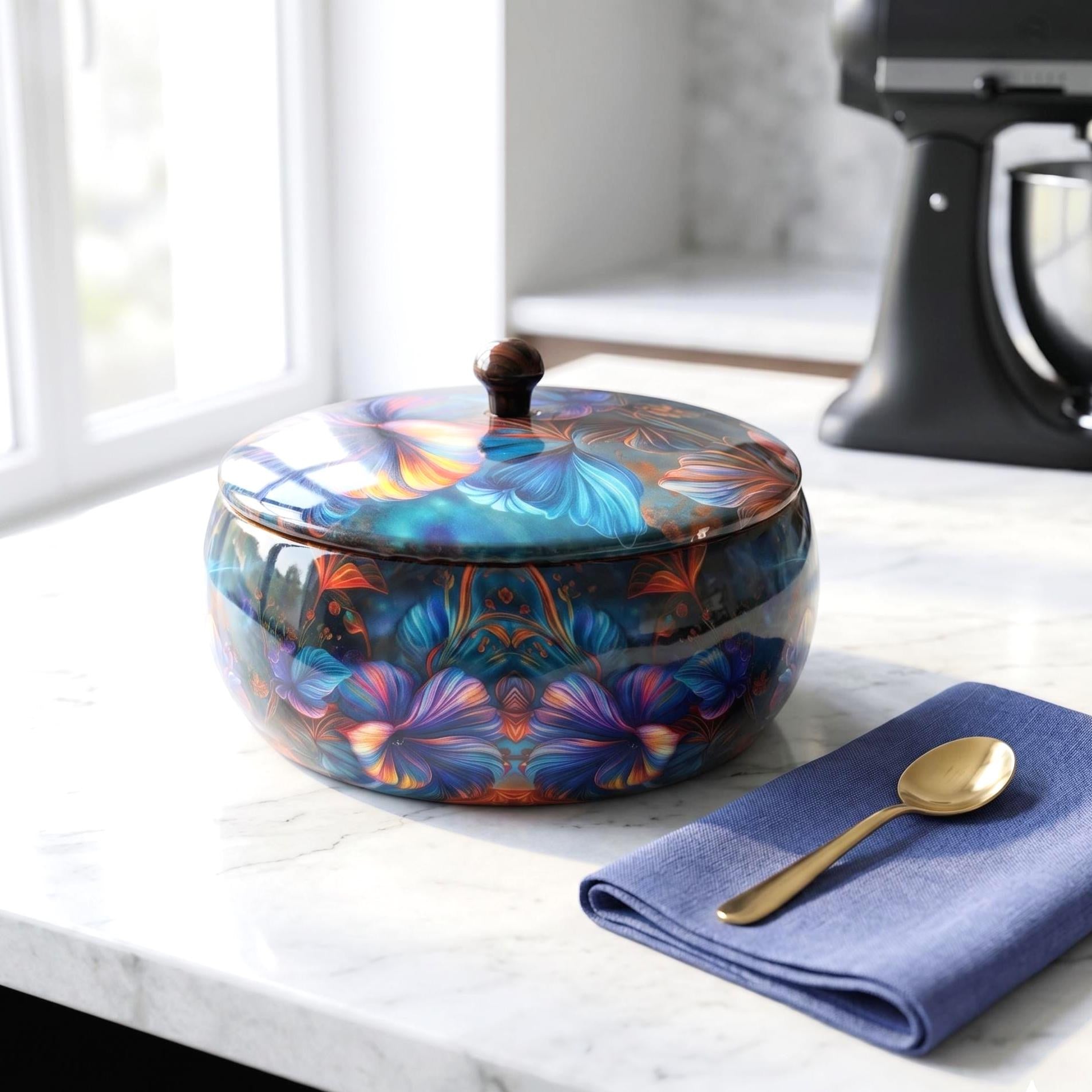 Floral Vine Wooden Roti Box - view 4