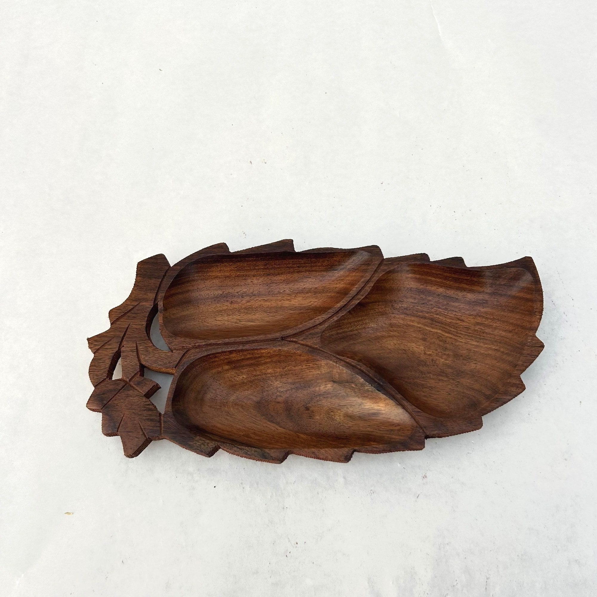 Leaf Three-Section Wooden Tray - view 4