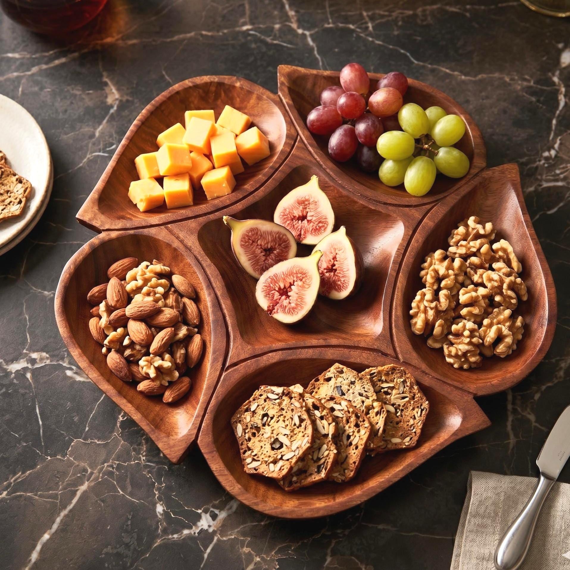 Lotus Six-Section Wooden Tray - view 3