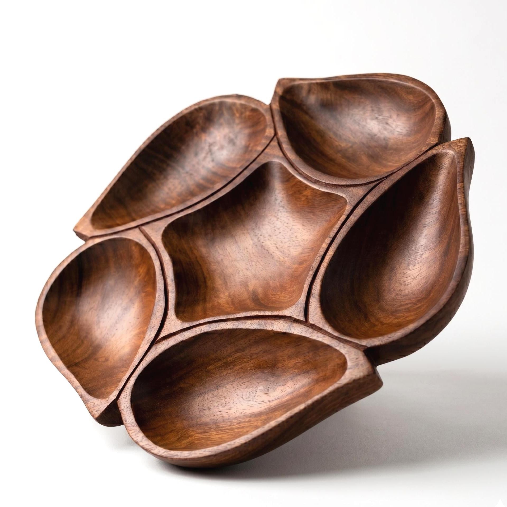 Lotus Six-Section Wooden Tray - view 4