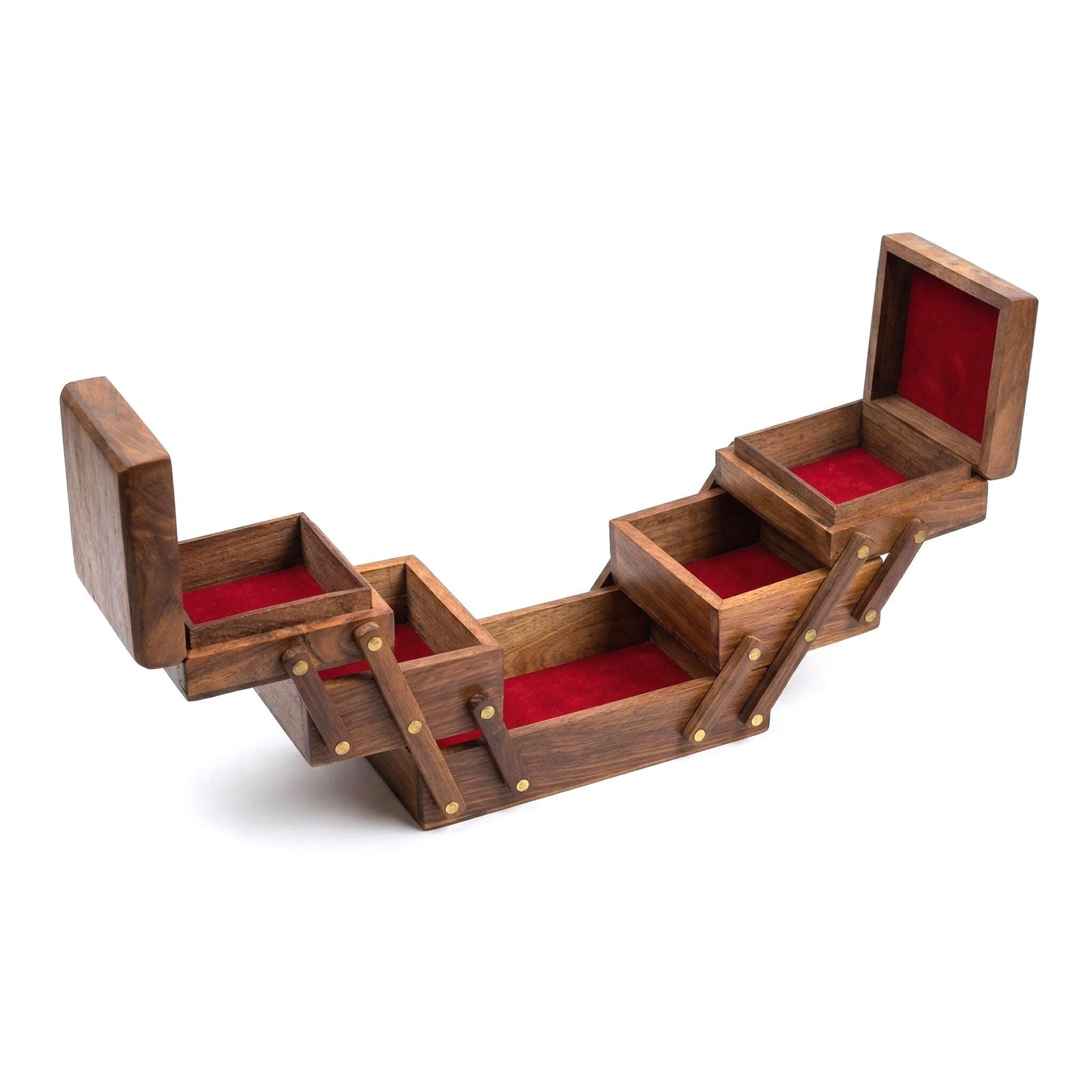 Multi-Compartment Carved Jewelry Organizer - view 5