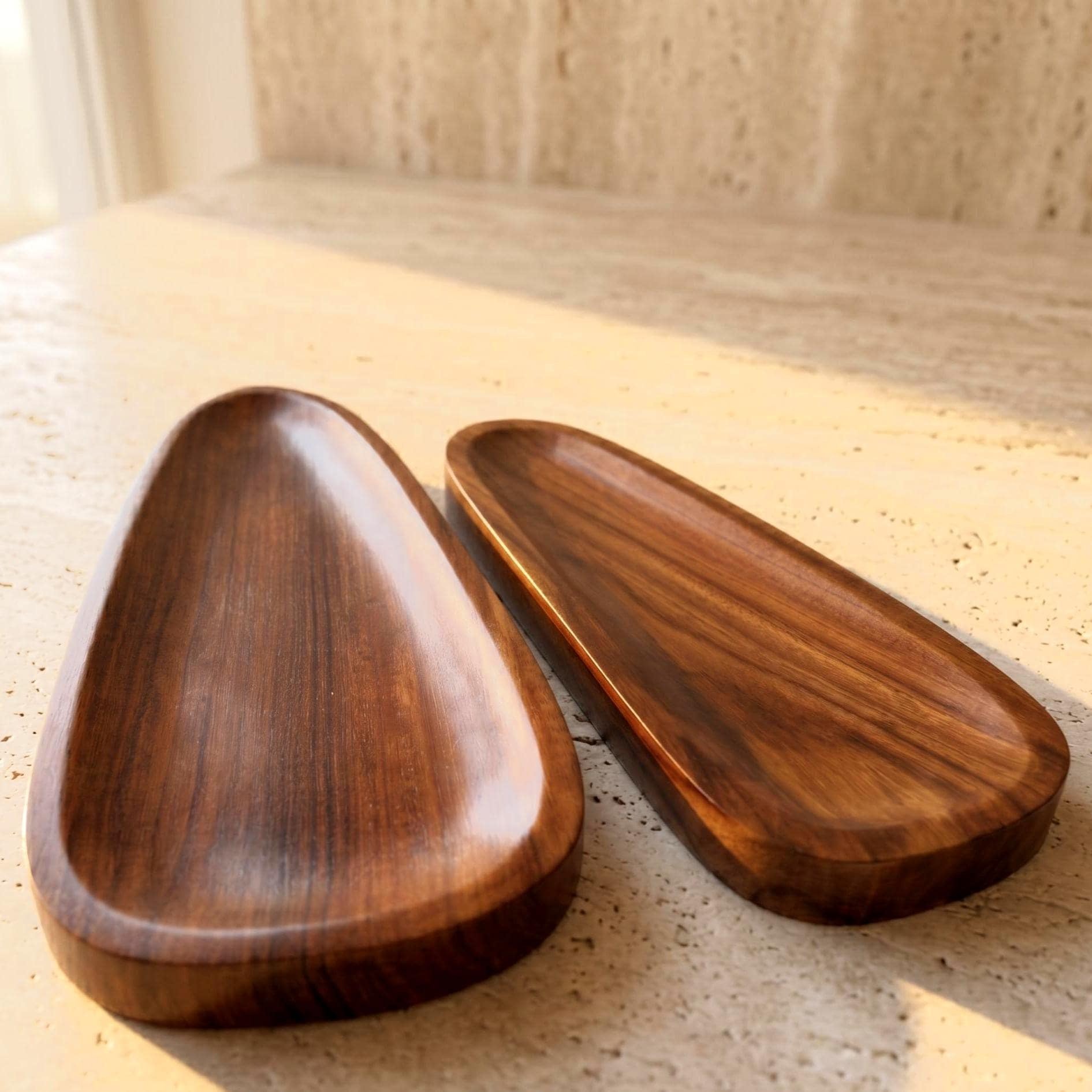 Organic Oval Walnut Tray Set - view 1