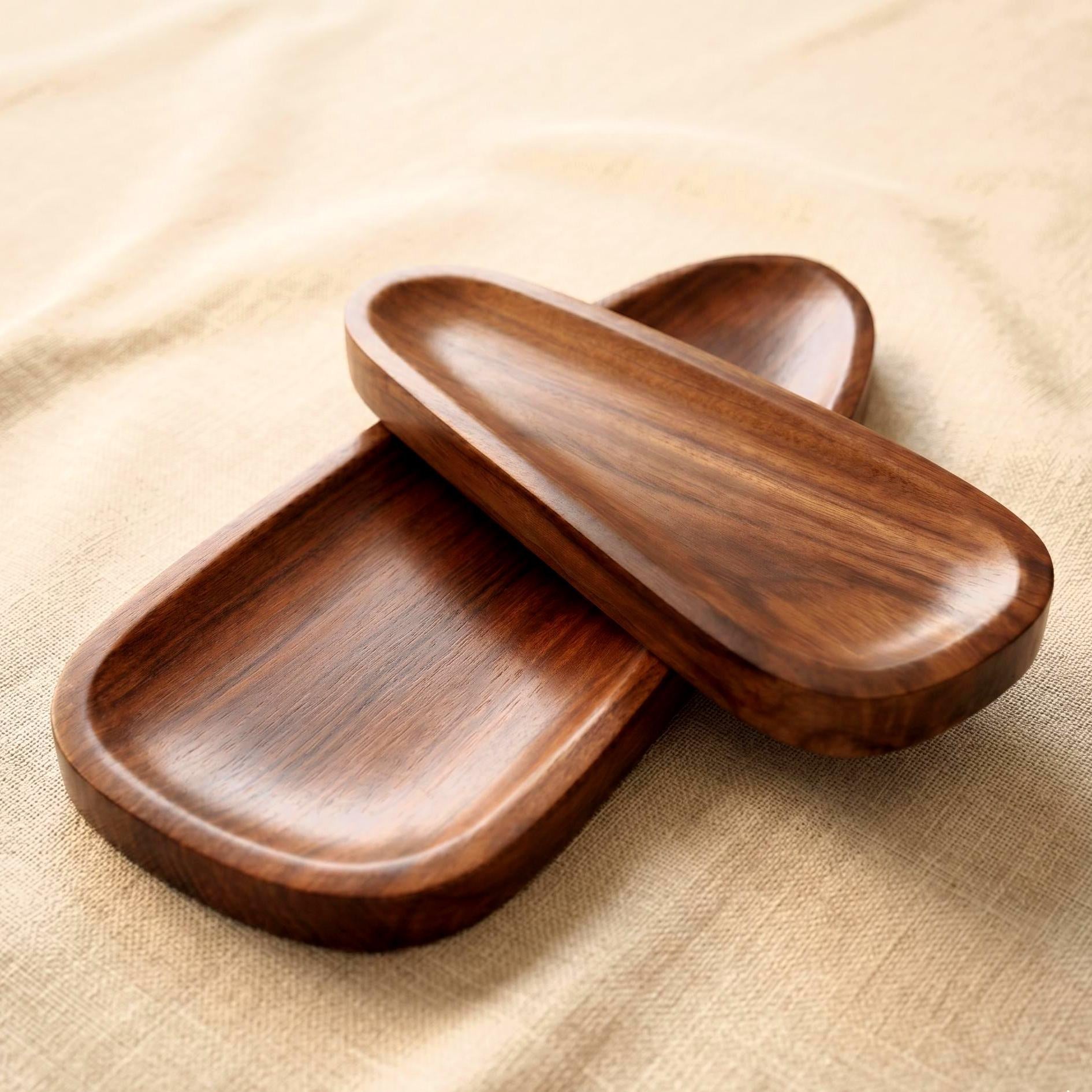 Organic Oval Walnut Tray Set - view 3