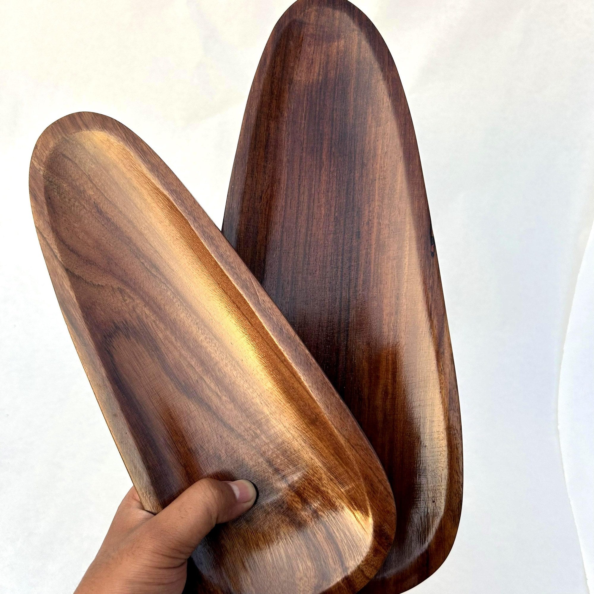 Organic Oval Walnut Tray Set - view 4