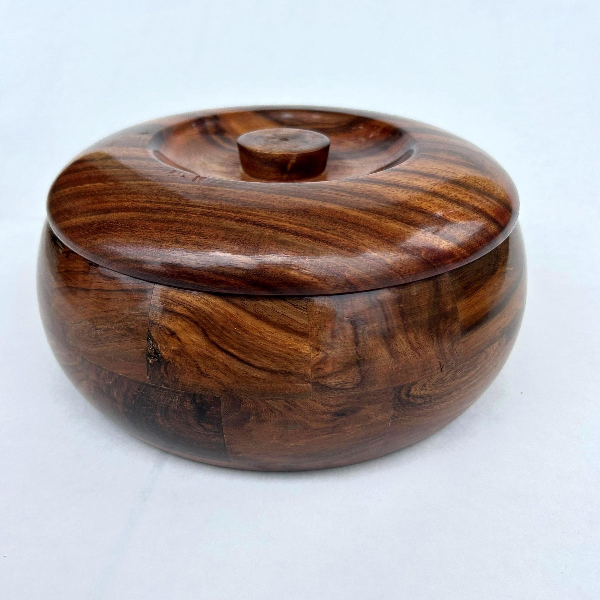 Rustic Carved Wooden Roti Box - view 4